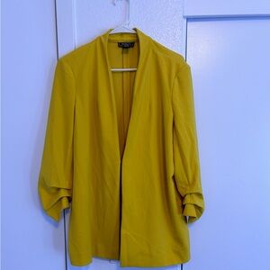 Lands' End Yellow Blazer with Relaxed Fit and Lapel Collar